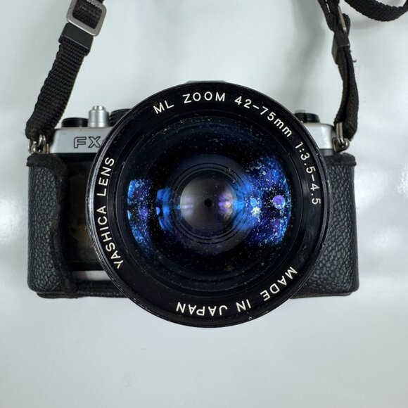 Yashica FX-7 35mm SLR Film Camera ML Zoom 42-75mm 1:3.5-4.5 Lens UNTESTED VTG - Picture 2 of 10